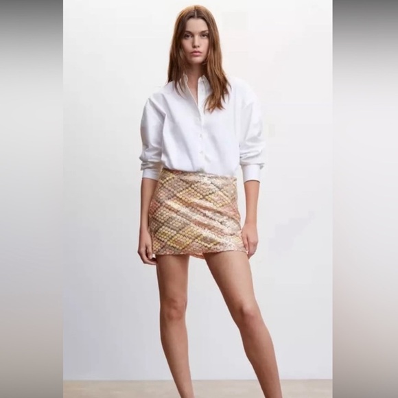 NEW🌸Caroline Constas 2 piece Sequin Mini Skirt & Crop Top Set - Picture 11 of 11
